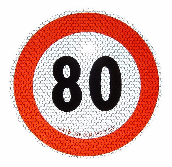 sticker 80km Italie max. snelheid Ø20cm-0