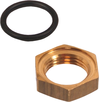 contramoer + o-ring m16x1.5 messing