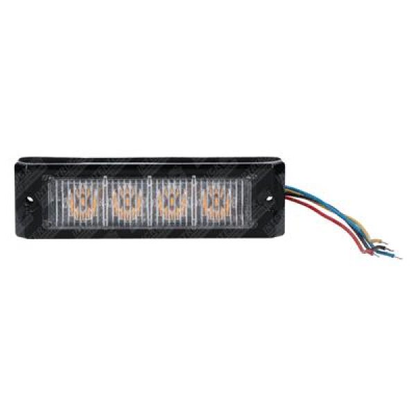 led flitslamp 4 leds 12/24V oranje E4-0