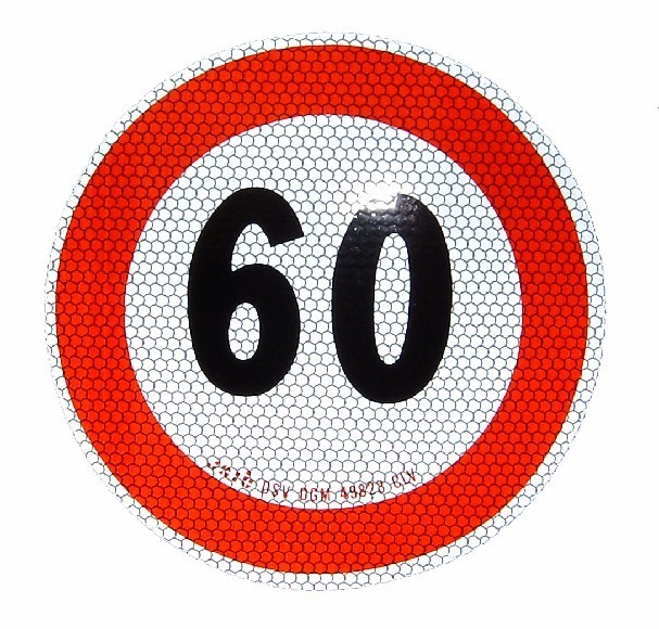 sticker 60km max. snelheid Ø20cm-0