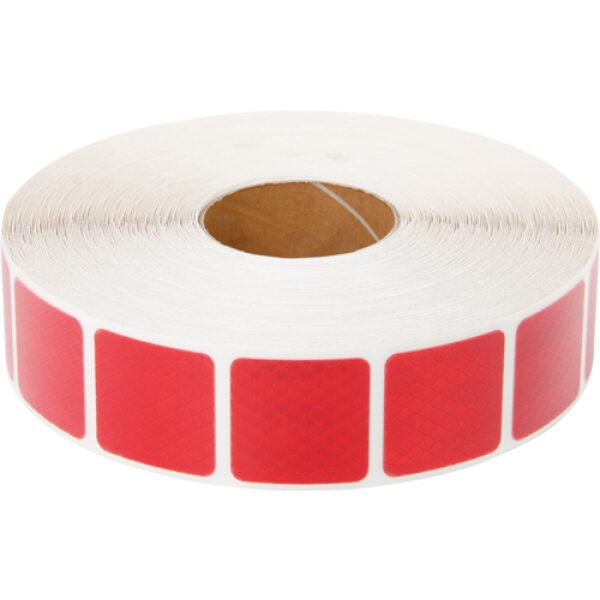 reflectie tape 3M blokjes 5x5cm rood 50m-0