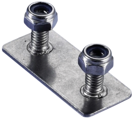 Buckle bevestigingsplaatje RVS met moer per 10 stuks