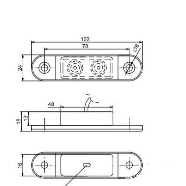 led toplamp wit inbouw 12/30V 2 leds-5589