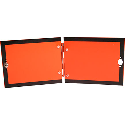 ADR-bord verticaal omklapbaar 120X300mm MINI RVS