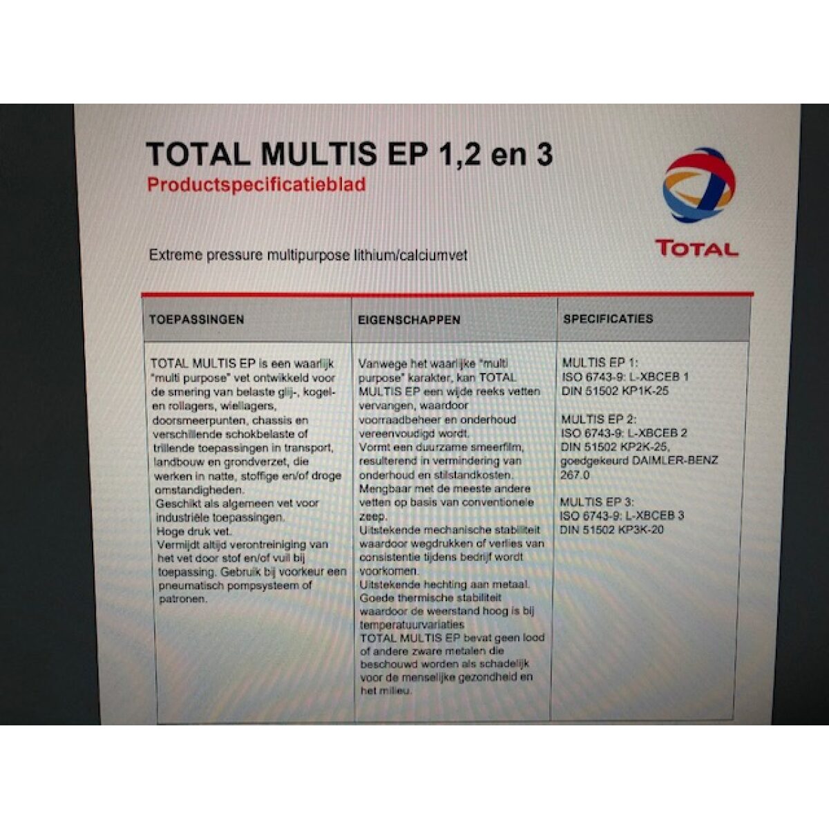 vetpatroon schroef Total Fil EP2 400 gram-7270