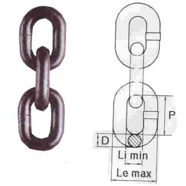 Sjorketting 13mm Grade 80 EN12195-3 per meter-0