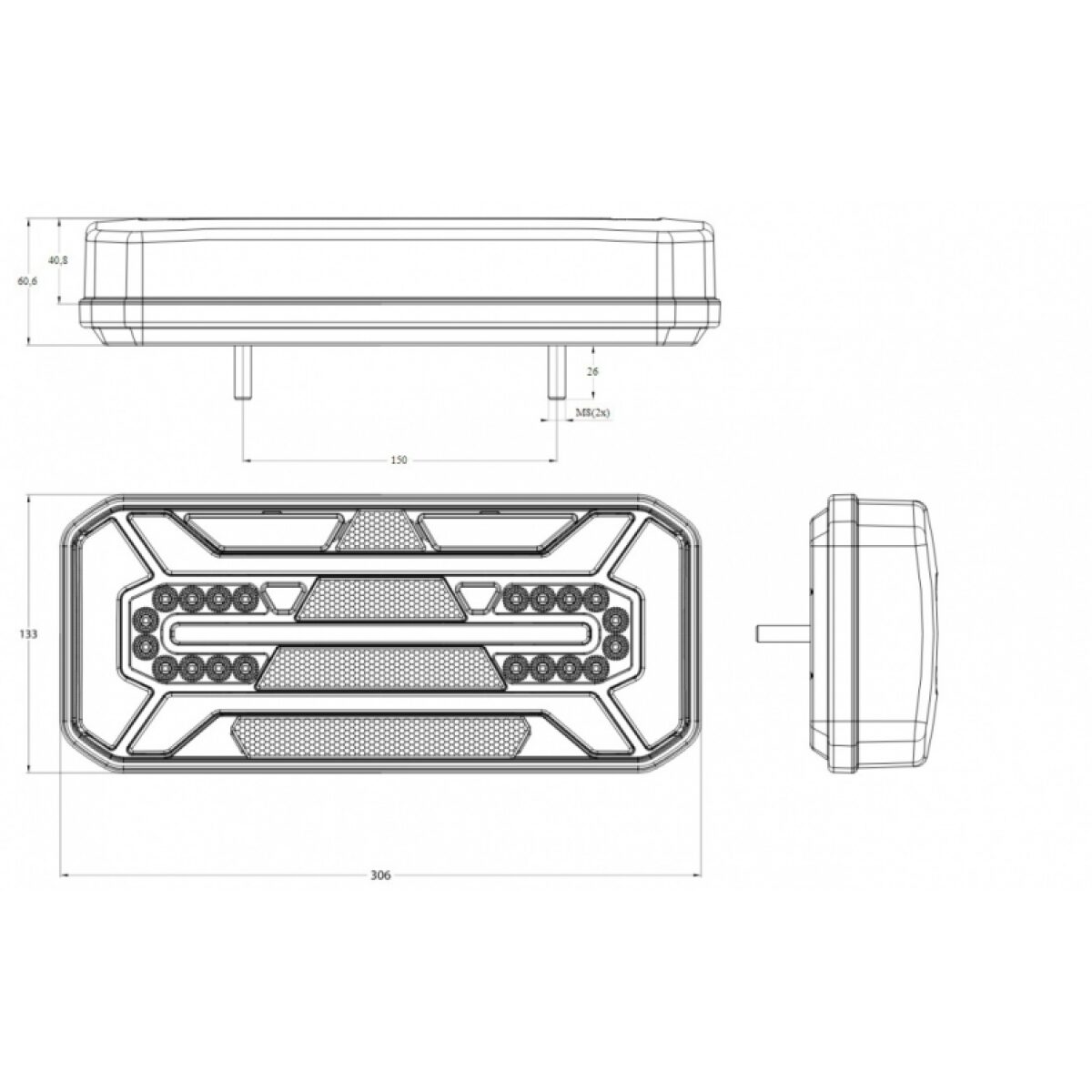 achterlicht led 12/24V trailer links Was 184dd-7418
