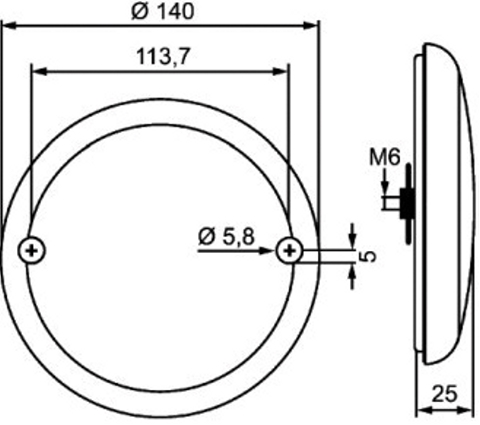 led achterlicht Ø140mm ASPOCK 12/24V enkel achterlicht - Afbeelding 3