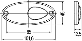 led zijmarkeringslamp Hella 12/24V - Afbeelding 2