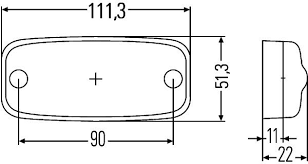 Toplamp led wit Hella 24V - Afbeelding 2