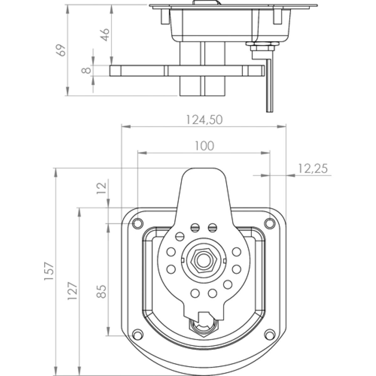 Inbouwsluiting T-drop RVS BAWER - Afbeelding 4